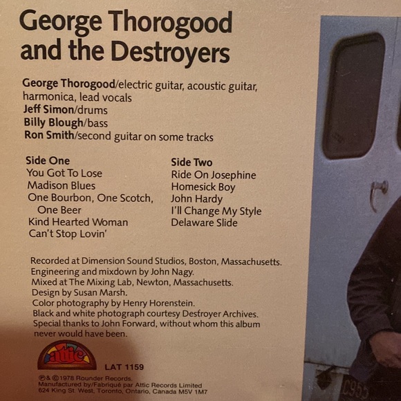 George Thorogood and the Destroyers vinyl - Picture 3 of 3